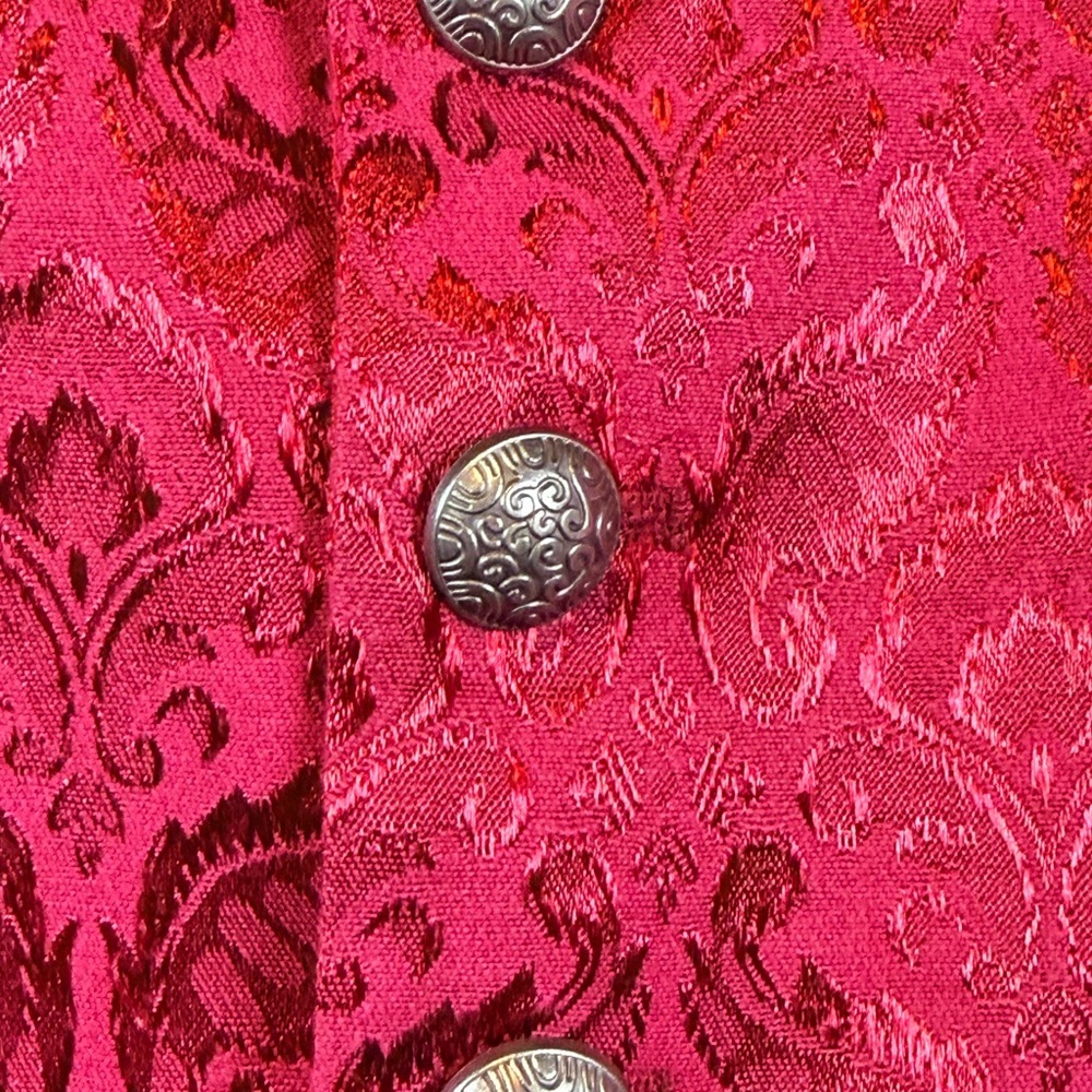 Mens Victorian Steampunk Gothic Paisley, Single Breasted V-Neck Suit Vest Size M - Picture 5 of 6